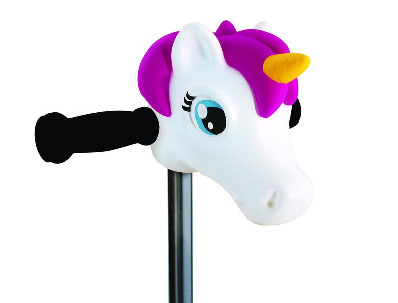 Scootaheadz - Unicorn for Scooter - Micro Kickboard Accessories - Unicorn Head for Children and Toddler Ages 3 and Up - Gift for Girls - Tool Free Installation - White and Pink Scooter Buddy - Image 1